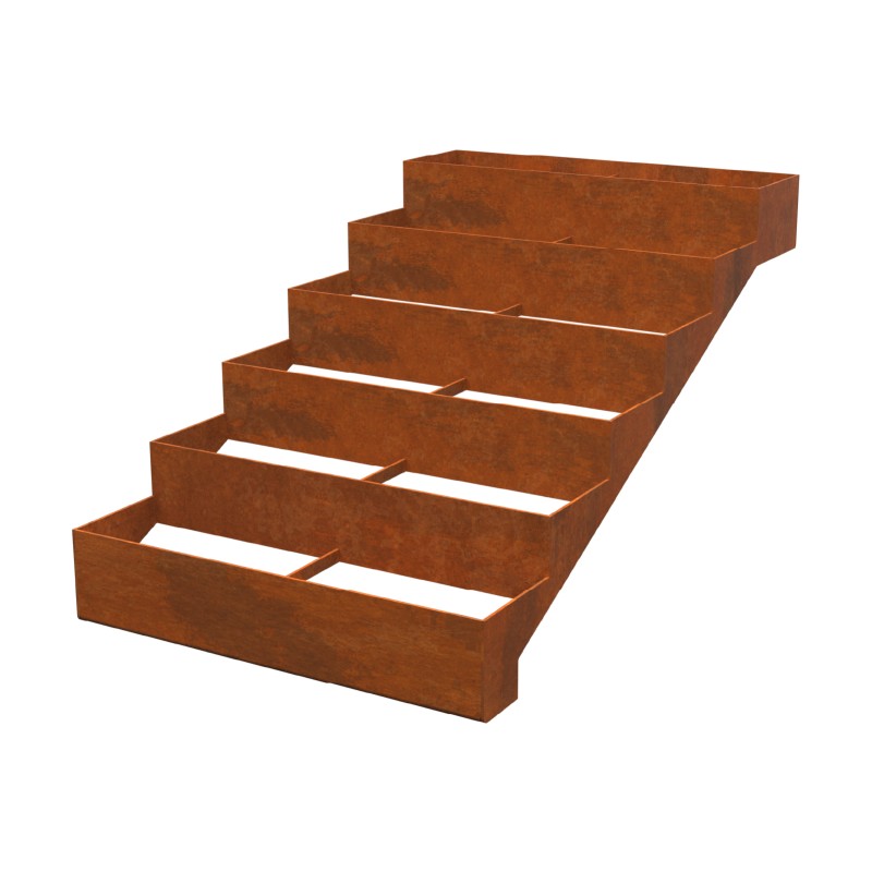 Stahltreppe am Hang Treppenwangen gerade
