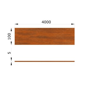 Flachstahl Corten 100 x 5 à 4000 mm Fr. 16.-/m Flachstahl Corten 100 x 5 à 4000 mm Fr. 16.-/m