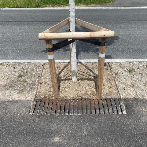 Baumgrube mit Fussgängergitter Baumgrube mit Fussgängergitter