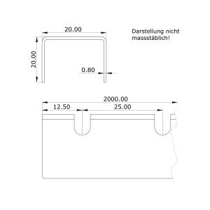 Fugenprofil B 20, H 20 mm, Fr. 14.-/m Fugenprofil B 20, H 20 mm, Fr. 14.-/m