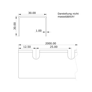 Fugenprofil B 30, H 30 mm, Fr. 17.-/m