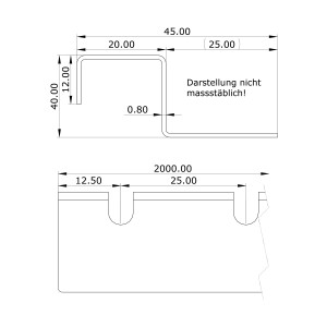 Winkelprofil B 20, H 40 mm, Fr. 16.-/m