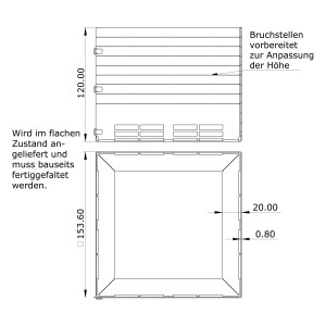 Faltschacht L 150, B 150, H 200 mm Faltschacht L 150, B 150, H 200 mm