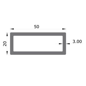 Aluprofil 50x20 mm à 6 m Fr. 16.-/m