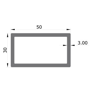 Aluprofil 50x30 mm à 6 m Fr. 18.-/m